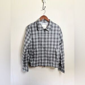 ONS grey plaid full zip cotton jacket men’s size M